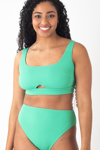 GIRL BRASSIERE MAILLE GAUFREE VERT D'EAU
