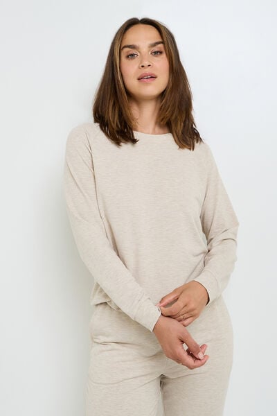 TEE-SHIRT MANCHES LONGUES BEIGE