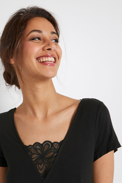 SYARA NUISETTE MANCHES COURTES NOIR