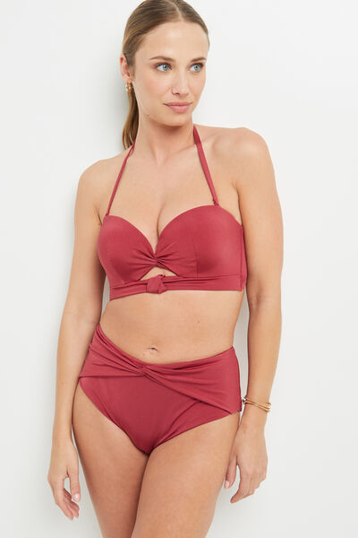 MAILLOT DE BAIN CULOTTE HAUTE BORDEAUX