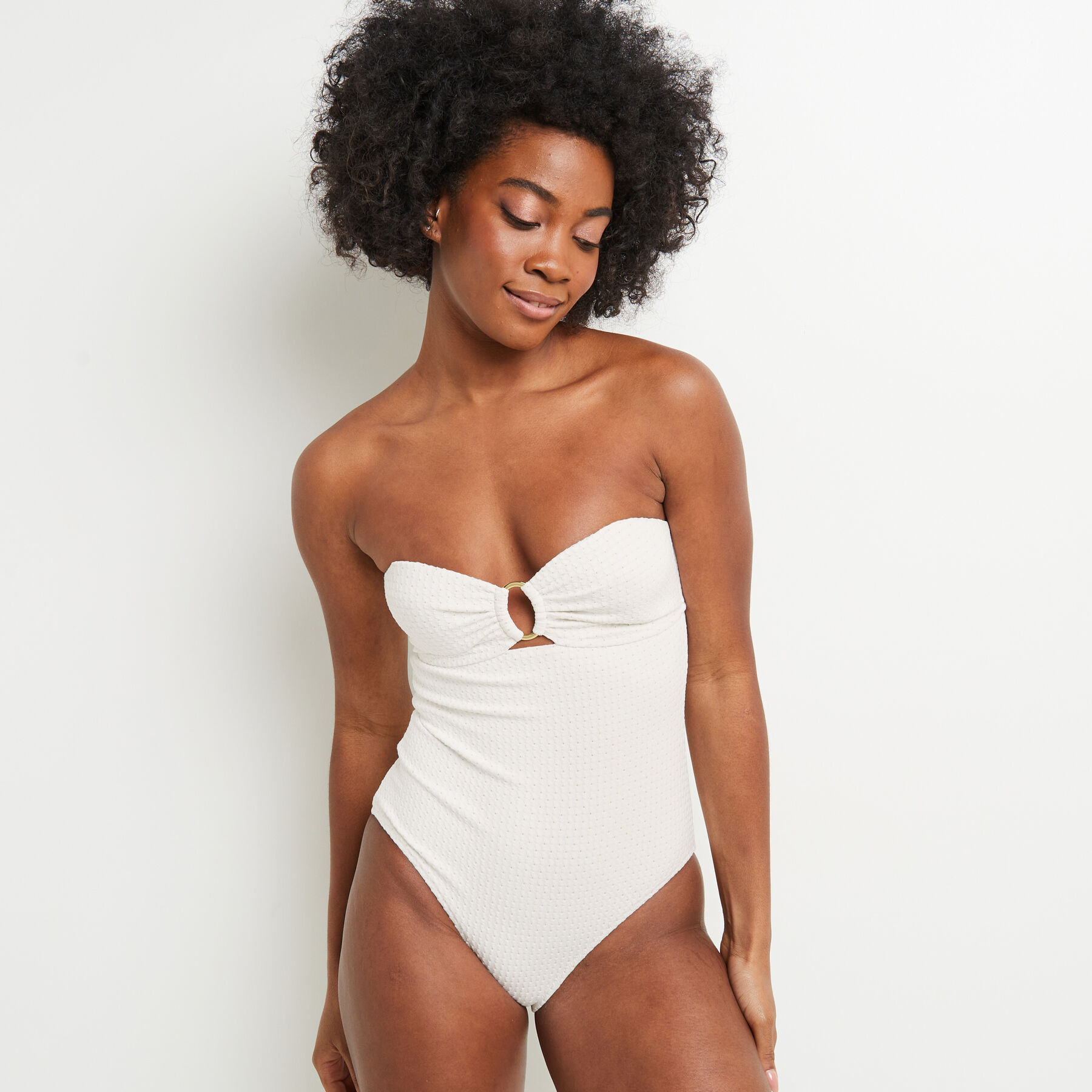 MAILLOT DE BAIN 1 PIECE BLANC RougeGorge