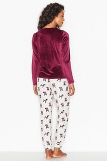 HOANI PYJAMA 2 PIECES VELOURS BORDEAUX