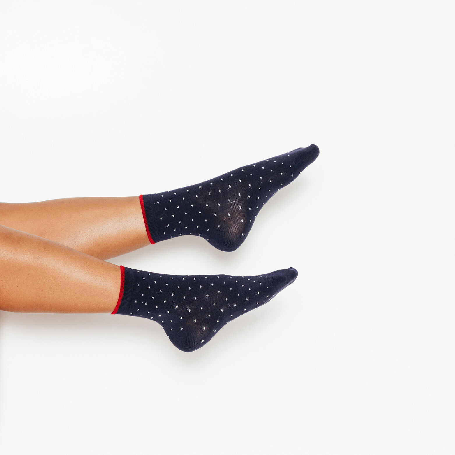 COCCINELLE CHAUSSETTES POIS MULTICO BLEU