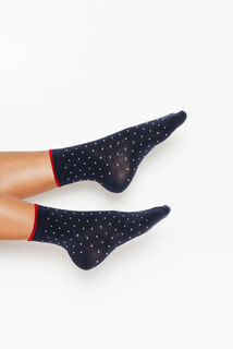 COCCINELLE CHAUSSETTES POIS MULTICO BLEU