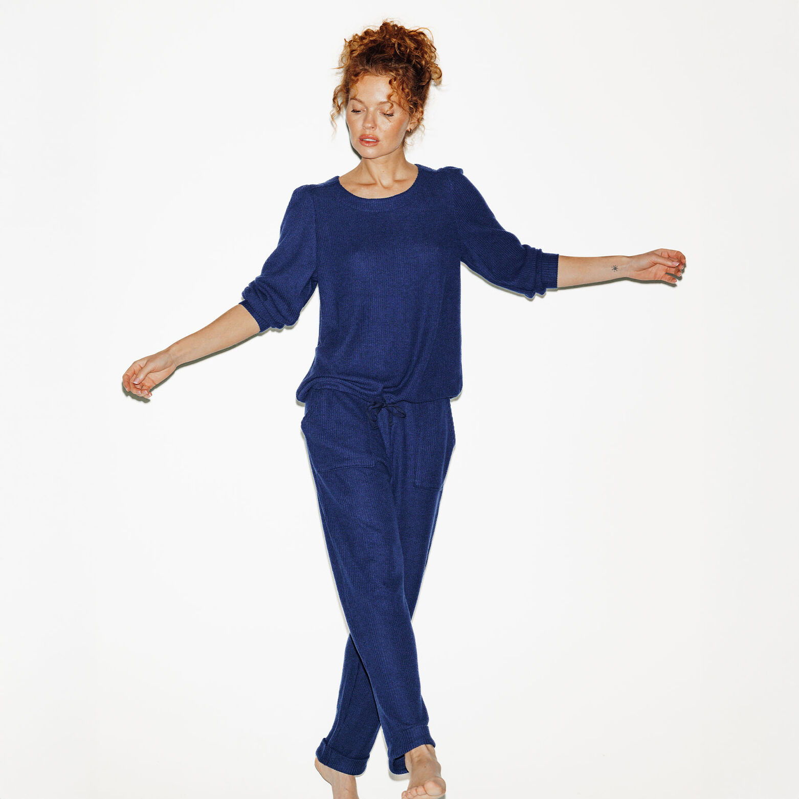 GAUFRETTE PANTALON DE PYJAMA BLEU