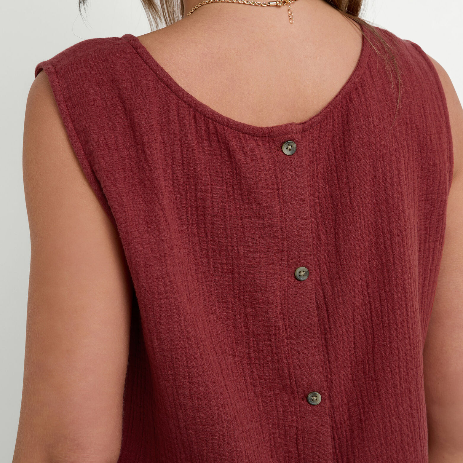 GOJI Top gaze de coton BORDEAUX