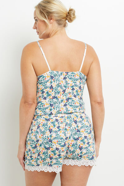 SYARA SHORT VISCOSE BLANC/VERT
