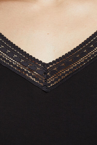 CAMILLE NUISETTE MANCHES COURTES VISCOSE NOIR