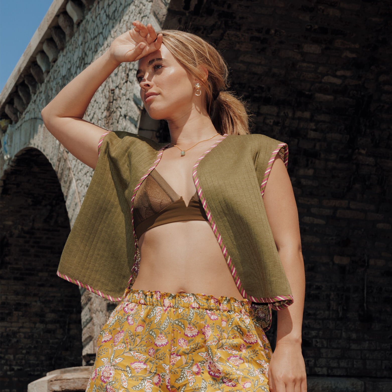 FRIDA GILET SANS MANCHES  MULTICO VERT