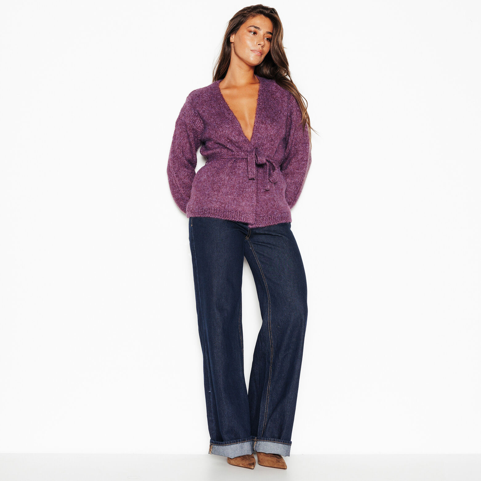 JANAIS GILET EN TRICOT BORDEAUX