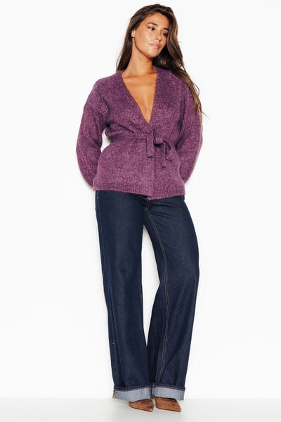 GILET EN TRICOT BORDEAUX