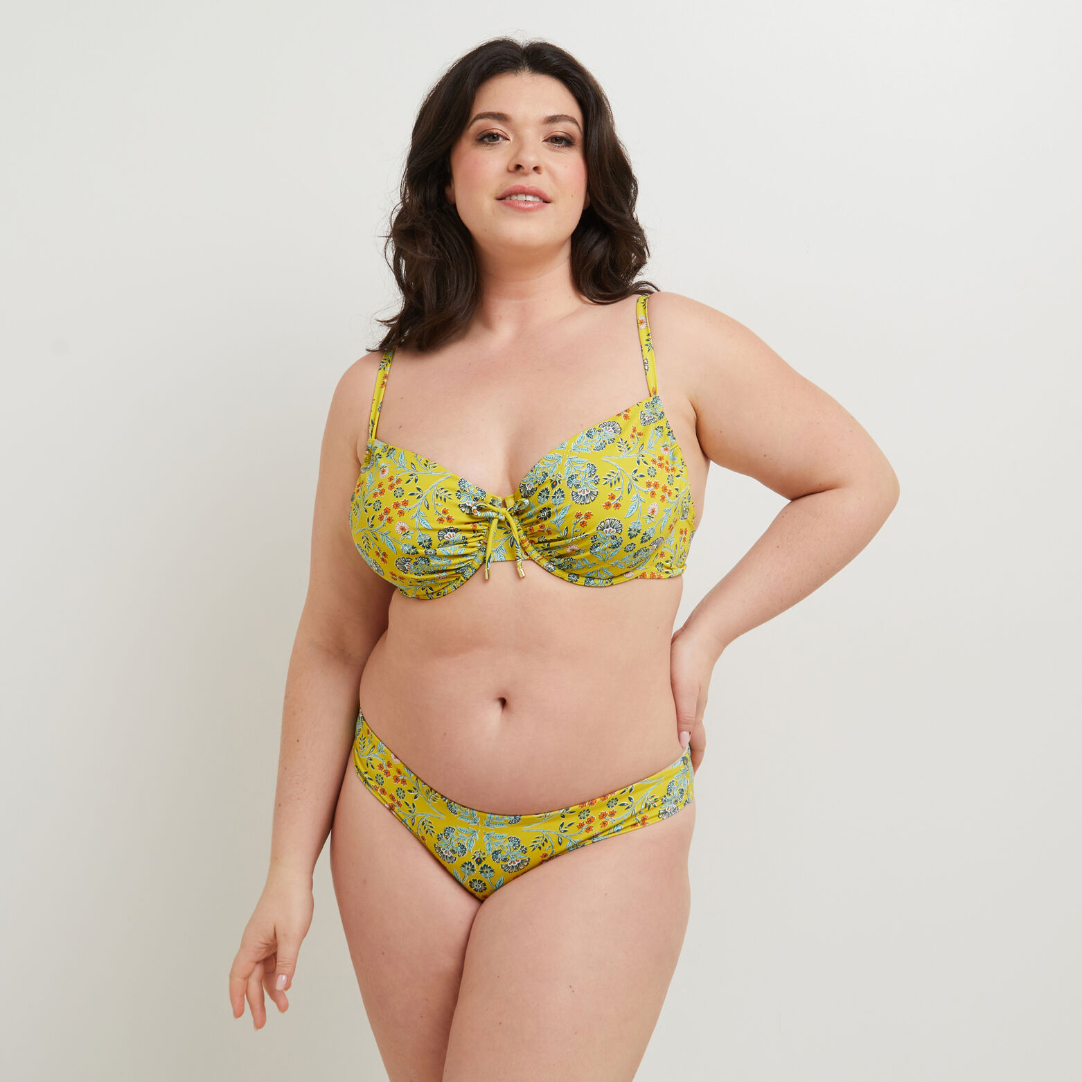 MALICE MAILLOT DE BAIN SLIP MIDI MULTICO VERT