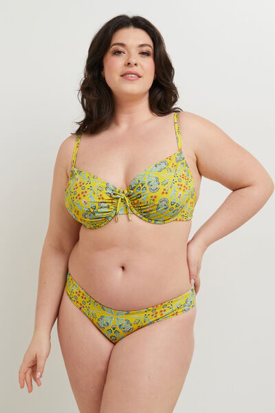 MAILLOT DE BAIN SLIP MIDI MULTICO VERT