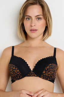 DOUCE SOUTIEN-GORGE AMPLIFORME MICROFIBRE MULTICO NOIR