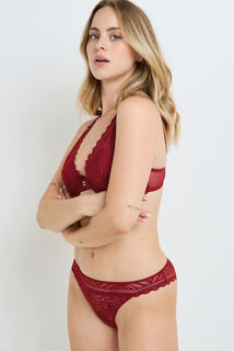 FALLON TANGA DENTELLE ROUGE