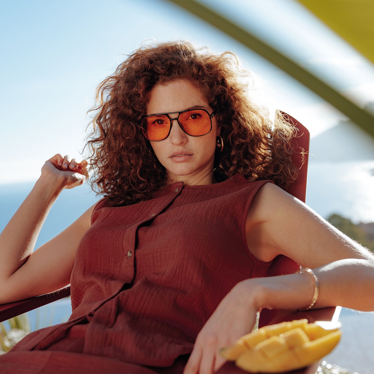GOJI Top gaze de coton BORDEAUX