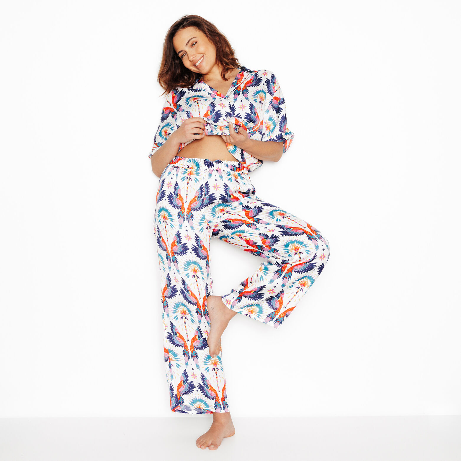 GIRLY PANTALON 7/8 MULTICO BLANC