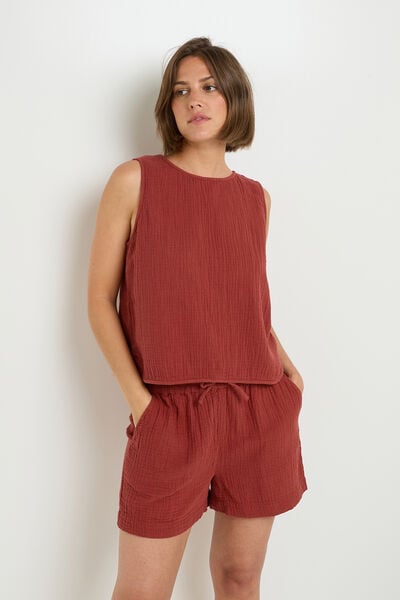 Top gaze de coton BORDEAUX