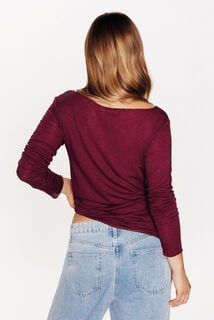 HORTENSE TEE-SHIRT MANCHES LONGUES BORDEAUX