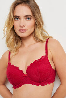 DENTELLE SOUTIEN-GORGE AMPLI DENTELLE ROUGE