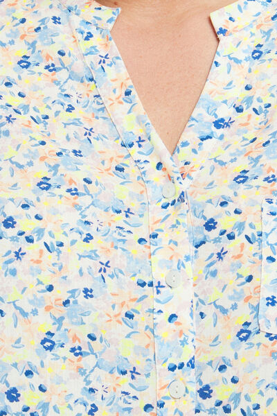 BEACH CHEMISE IMPRIME MULTICO BLEU