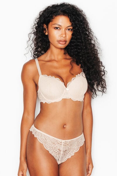 SOUTIEN-GORGE AMPLI DENTELLE POUDRE