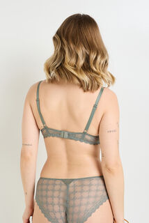 GAELLE SOUTIEN-GORGE EMBOITANT FOULARD DENTELLE ET KAKI