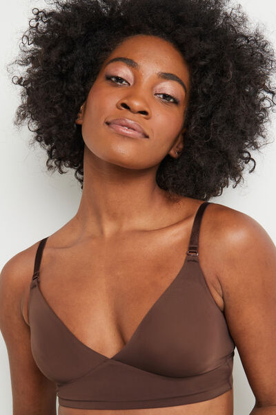 SOUTIEN-GORGE SANS ARMATURES MICROFIBRE MARRON