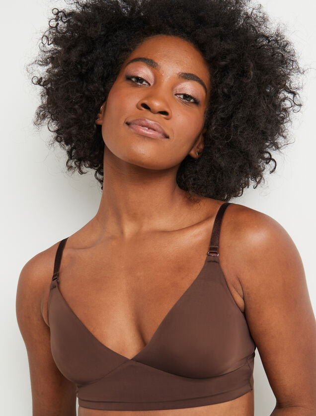 PERFECT SOUTIEN-GORGE SANS ARMATURES MICROFIBRE MARRON