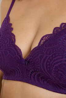 DENTELLE SOUTIEN-GORGE SANS ARMATURES AMPLIFORME   VIOLET