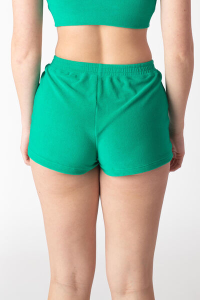 SHORT VELOURS EPONGE VERT