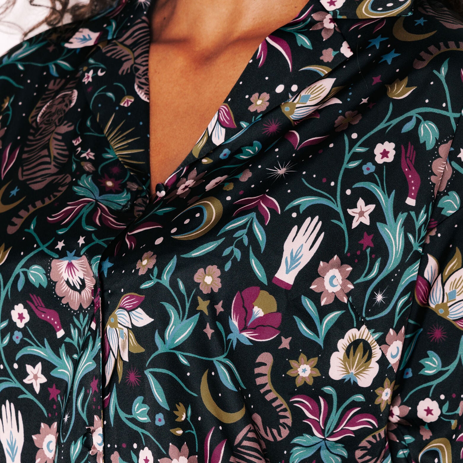 JEMINA CHEMISE DE PYJAMA MULTICO NOIR