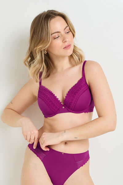 SOUTIEN-GORGE AMPLIFORME MICROFIBRE VIOLET