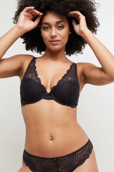 SOUTIEN-GORGE AMPLI FOULARD NOIR