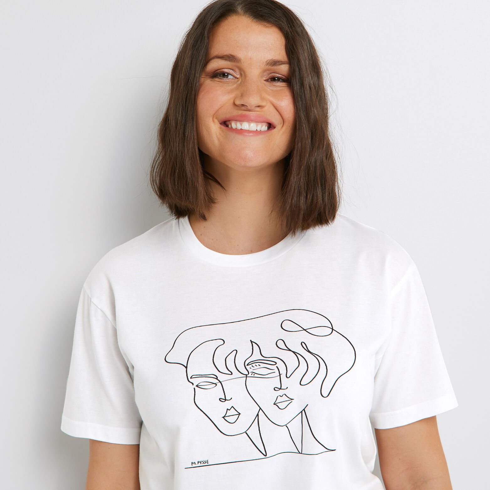 PAPYSSE TEE SHIRT SOLIDAIRE BLANC