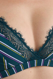 GASTON SOUTIEN-GORGE SANS ARMATURES MICROFIBRE MULTICO BLEU