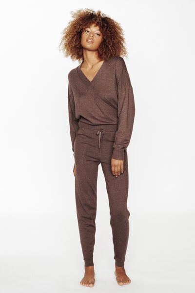 FEERIE PANTALON EN TRICOT MARRON