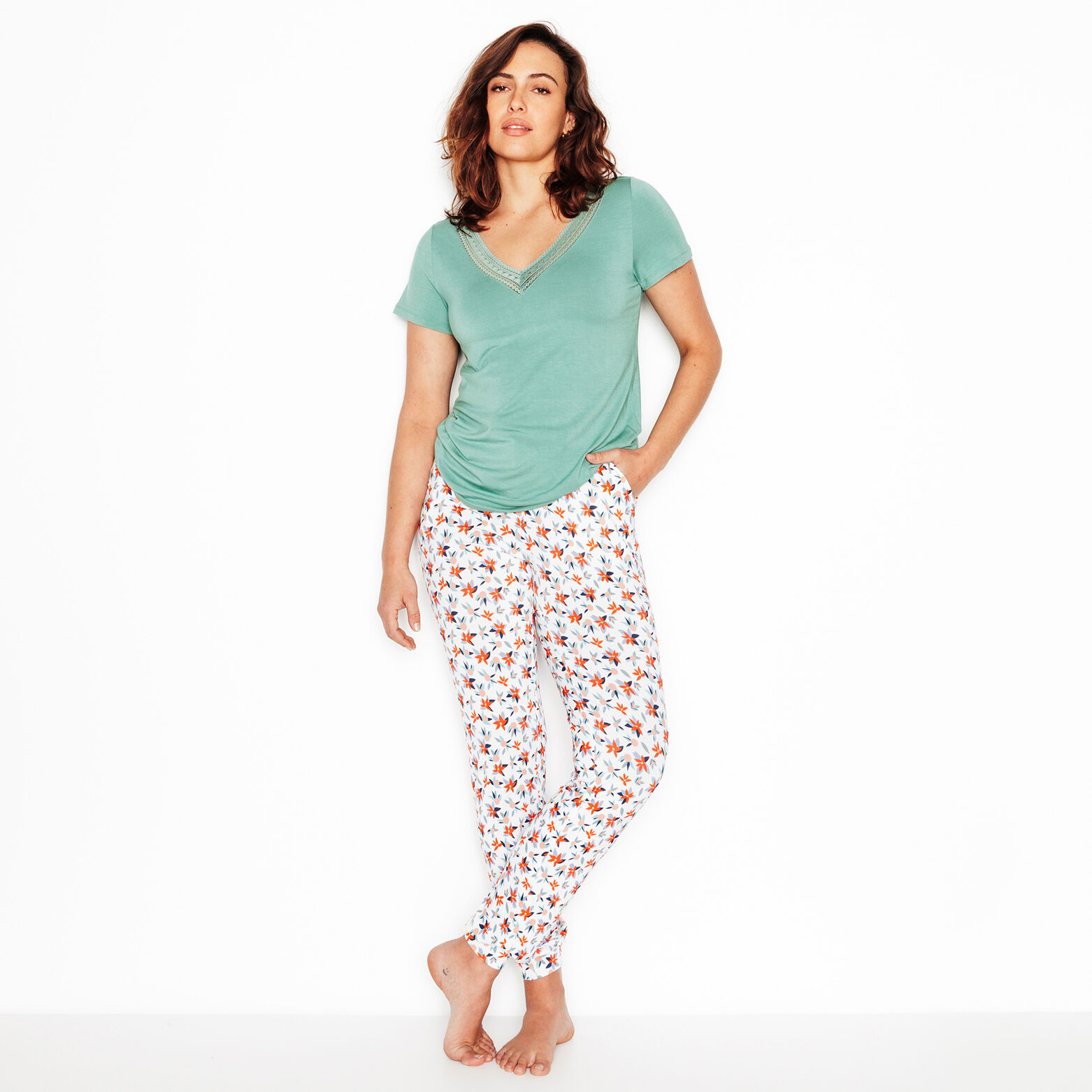 CAMILLE Pantalon de pyjama MULTICO BLANC