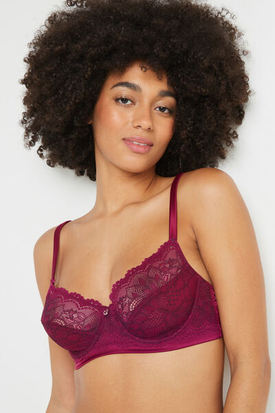 SOUTIEN-GORGE EMBOITANT DENTELLE BORDEAUX