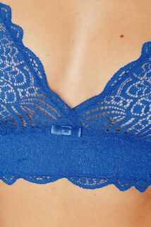 DENTELLE SOUTIEN-GORGE SANS ARMATURES DENTELLE BLEU ROI