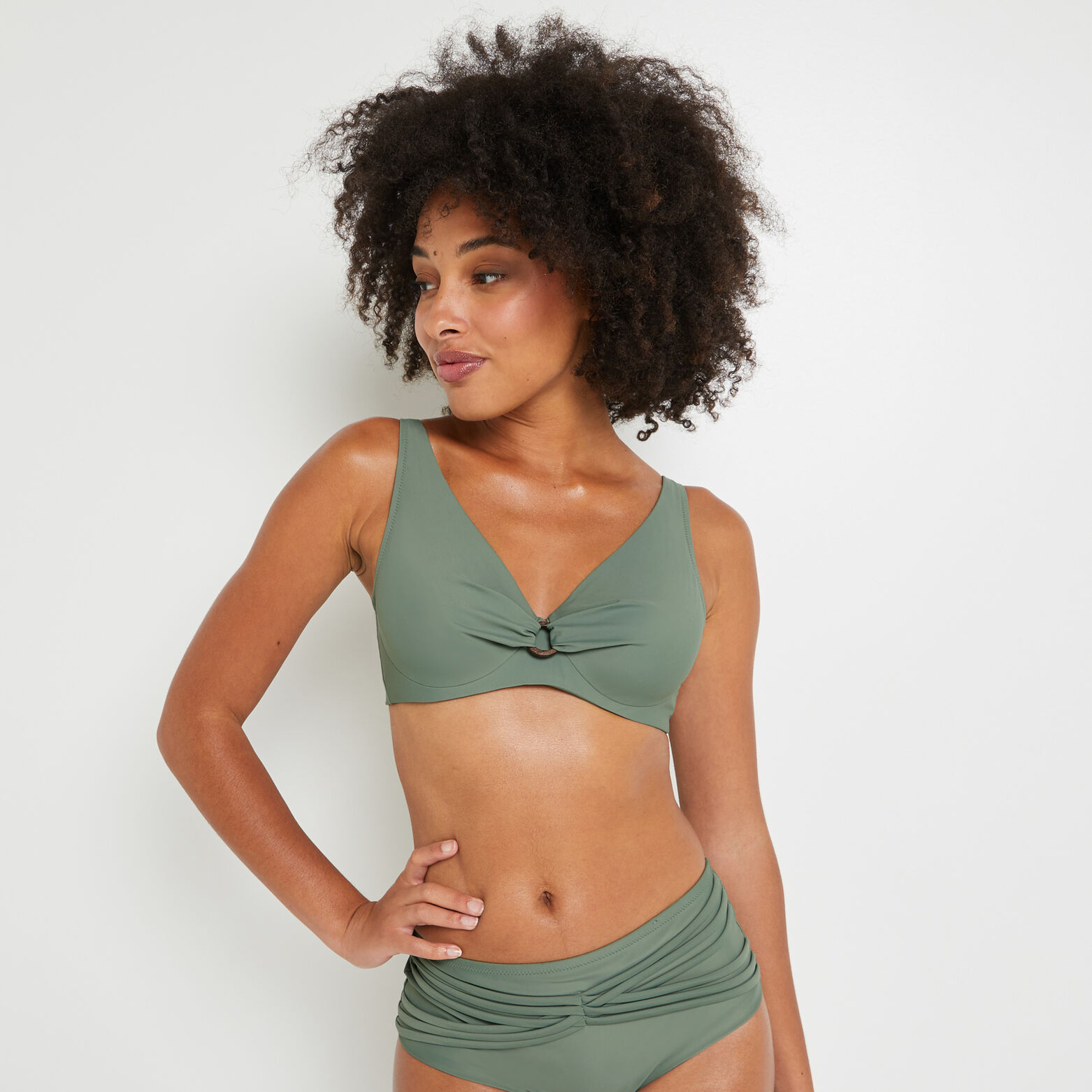 JADE MAILLOT DE BAIN EMBOITANT KAKI