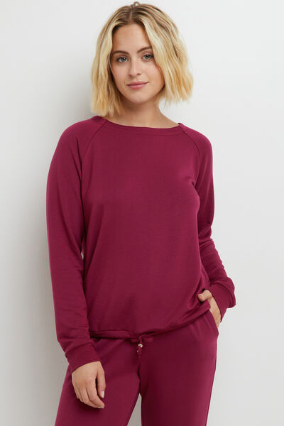 T-SHIRT MANCHES LONGUES MAILLE BORDEAUX