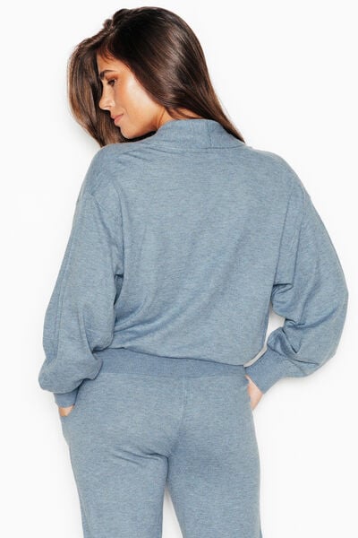 PULL CACHE COEUR BLEU