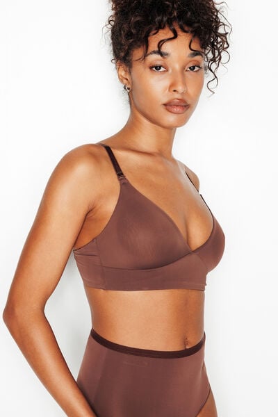 SOUTIEN-GORGE SANS ARMATURES MICROFIBRE MARRON