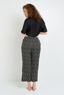 HALLY Pantalon de pyjama satin MULTICO NOIR