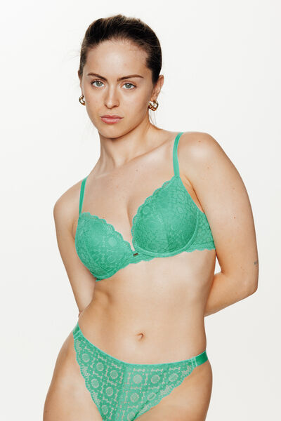 SOUTIEN-GORGE PUSH UP DENTELLE Vert clair
