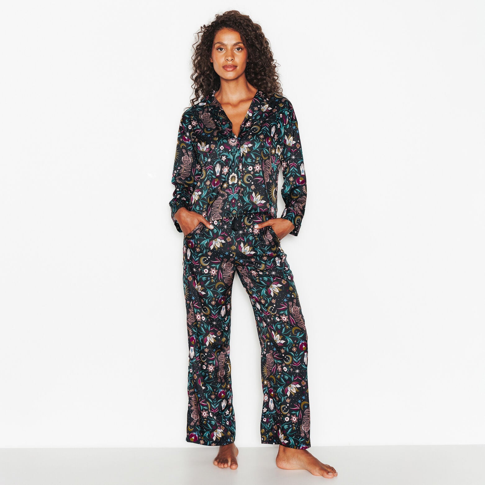 JEMINA PANTALON DE PYJAMA MULTICO NOIR