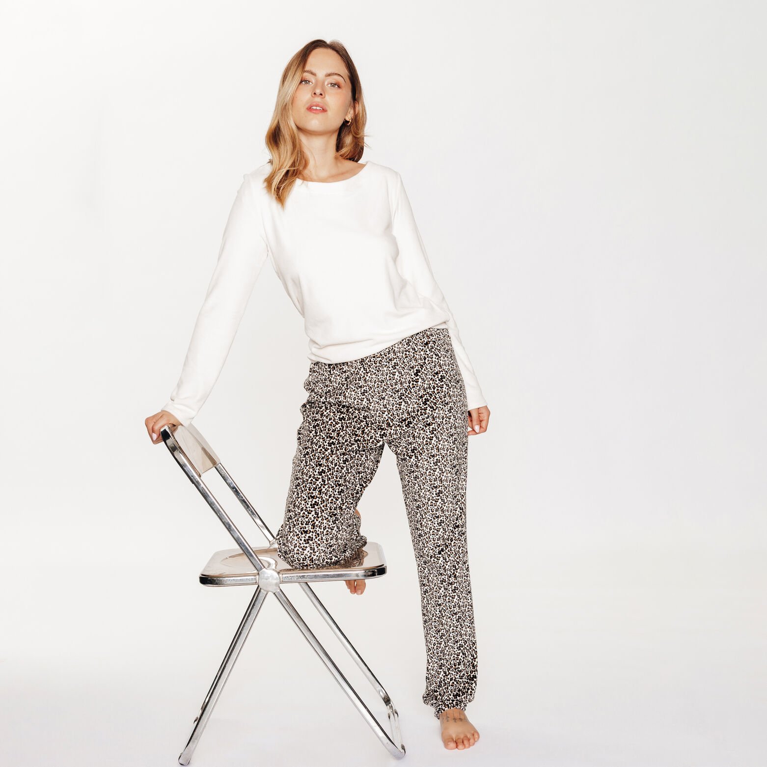 HOANI PYJAMA 2 PIECES VELOURS ECRU