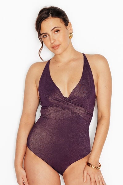 MAILLOT DE BAIN 1 PIECE GAINANT PRUNE