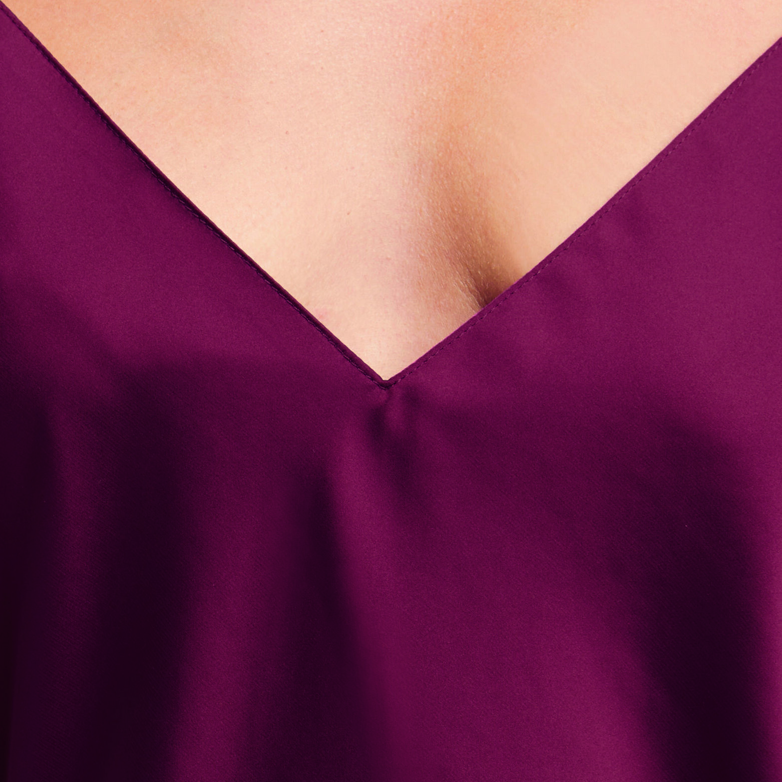 CHIMENE TOP SATIN  ROUGE